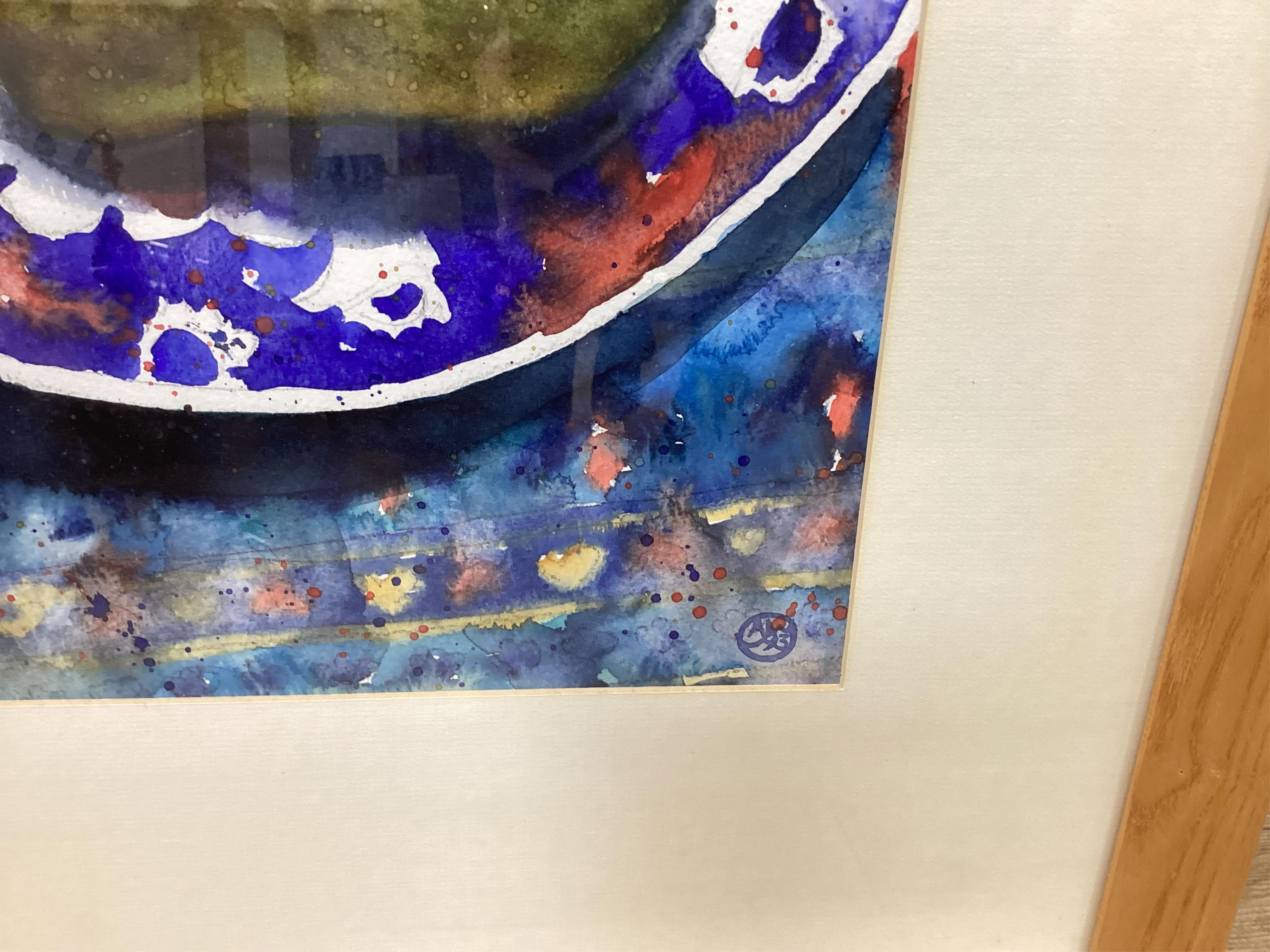 Andy Waite (contemporary), Still life of pears, monogrammed, watercolour, 42 x 29cm